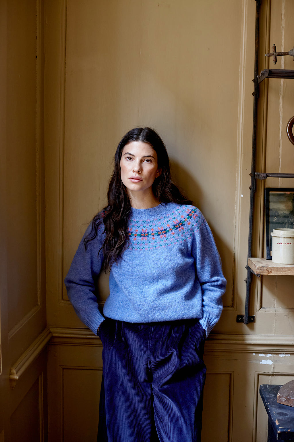 Blue Fair Isle Wool Jumper | Made in Scotland | Justine Tabak