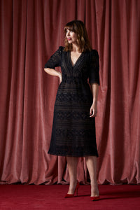 Black lace Cluny Nottingham lace dress, Isabel Spearman's, Daily Dress Edit , Justine Tabak, Made in England