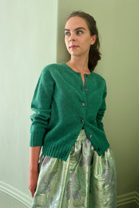 Cropped Cardigan in Green | Made in Scotland | Justine Tabak