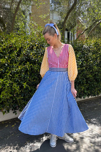 Carnival Dress in Mixed Gingham