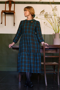  Irish Linen Tartan Tiered Dress | Made in England | Justine Tabak