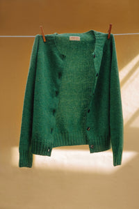 Cropped Cardigan in Green | Made in Scotland | Justine Tabak