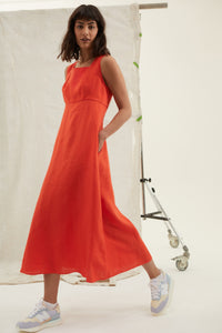 Orange Linen Holland Park Dress