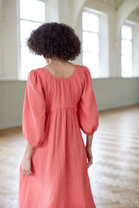 SALE : Coral Pink  cotton dress