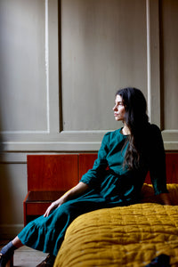 Linen prairie dress top